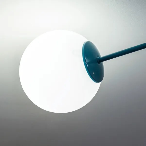 Prisadený luster MOON 2xE27/15W/230V tyrkysový