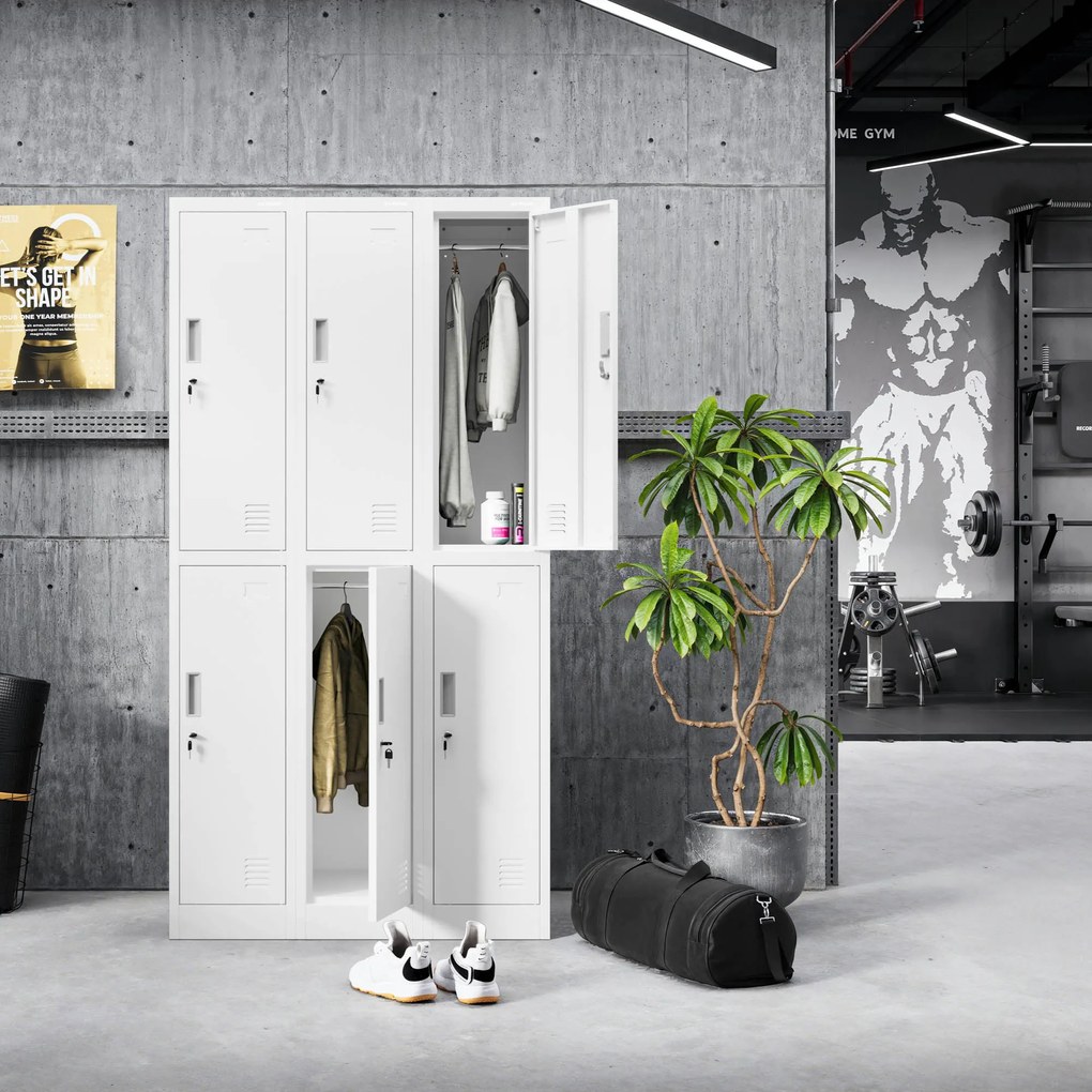 Šatníková skriňa pre zamestnancov biela IGOR 1 Plus 316,5 x 1850 x 450 mm