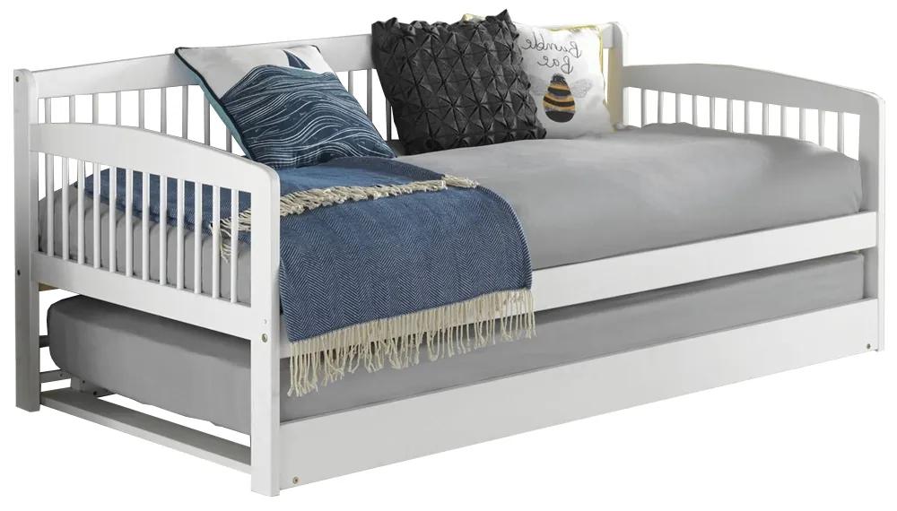 Jednolôžková posteľ s prístelkou Pedreza 90x200 cm - biela