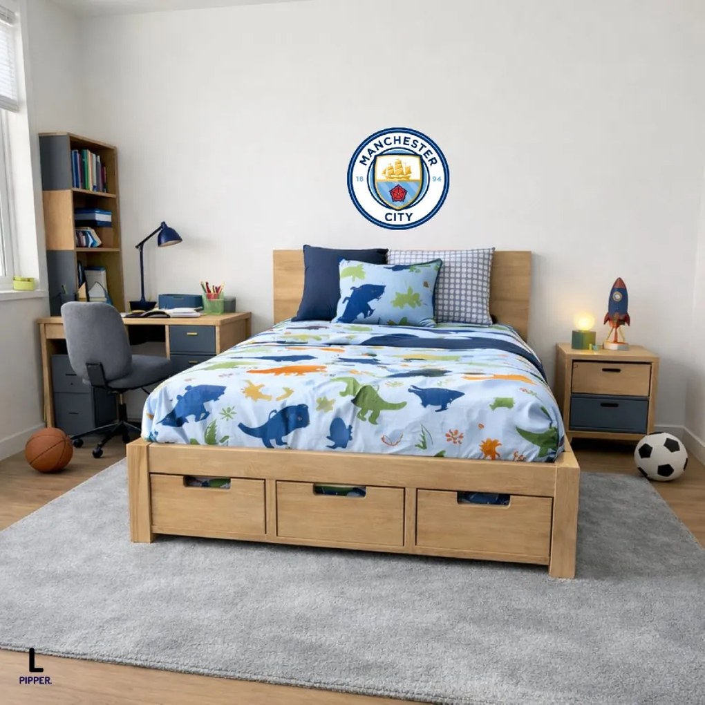 Textilná nálepka na stenu - logo "Manchester City FC" Veľkosť: 40 cm