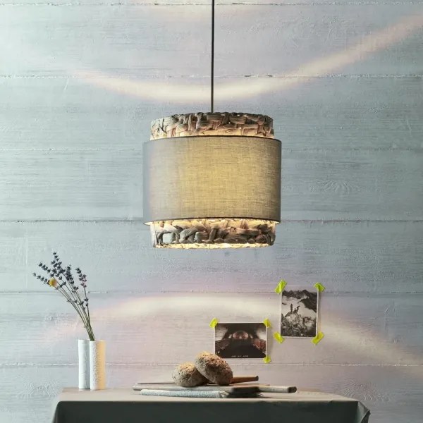 Brilliant - Luster na lanku WATERLILLY 1xE27/60W/230V pr. 35 cm šedá