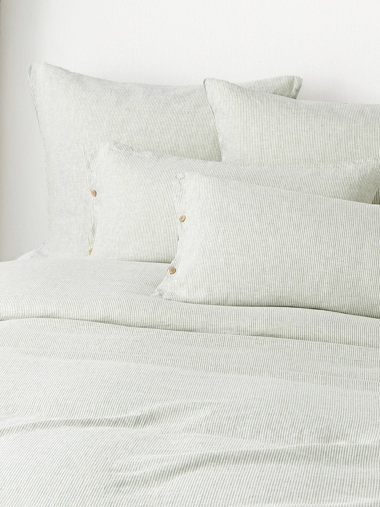 Ľanová obliečka na paplón's vypraným vzhľadom a's jemnými pruhmi Rinna