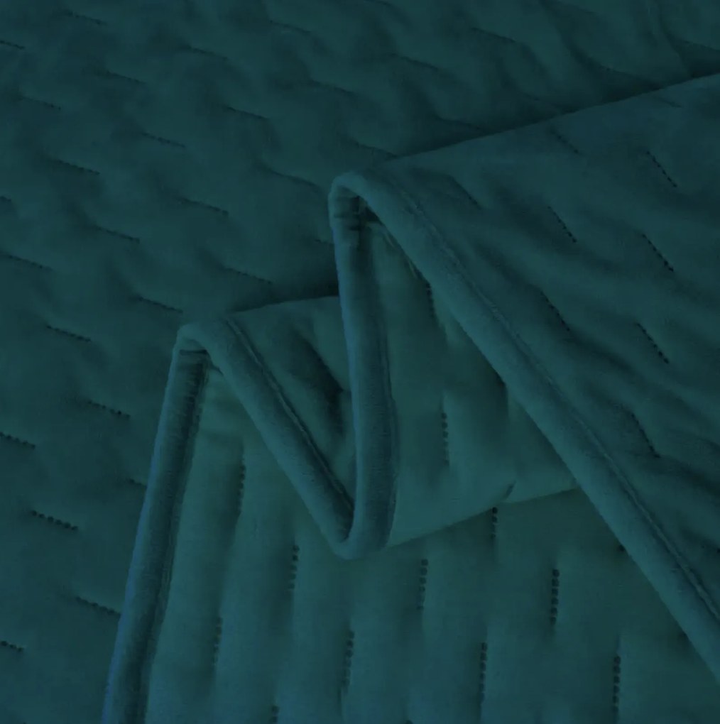 Zamatový prehoz na posteľ ASTRALIA, petrolejový Rozmer: 170 x 210 cm