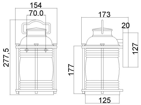 Elstead KL-ASHLANDBAY2-S -Vonkajšie nástenné svietidlo ASHLAND 1xE27/60W/230V IP44