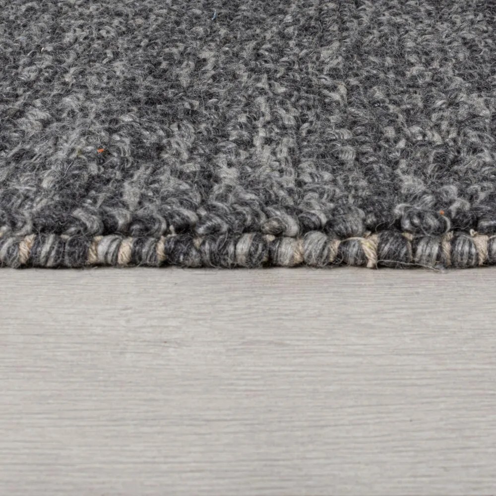 Flair Rugs, Ručne tkaný kusový koberec Minerals Dark Grey, 120x170, šedá, chodba / predsieň