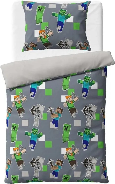 TipTrade Bavlnené obliečky 140x200 + 70x90 cm - Minecraft Objav svoj svet