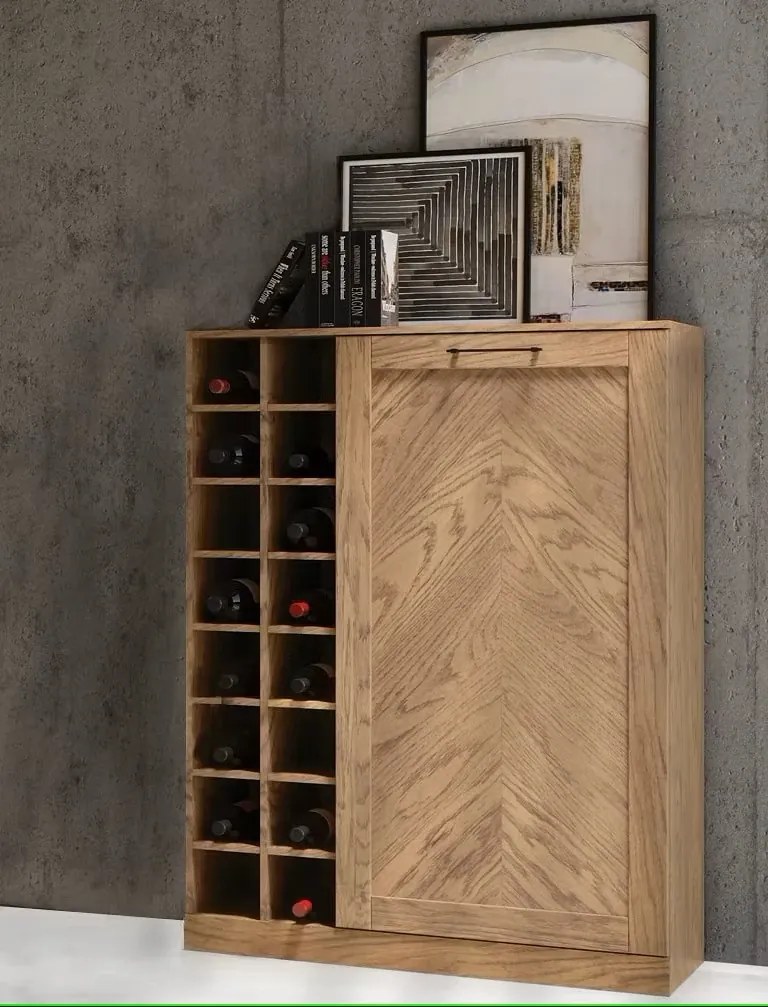 Komoda s barem Cozy z masivu 15 100 cm dub Rustikal