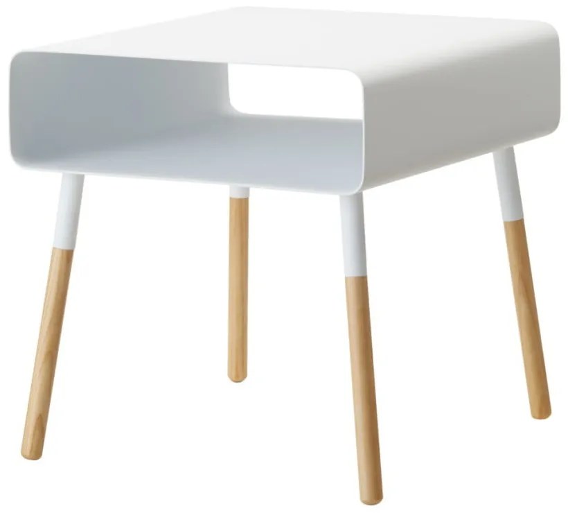Biely odkladací stolík YAMAZAKI Plain, výška 35 cm