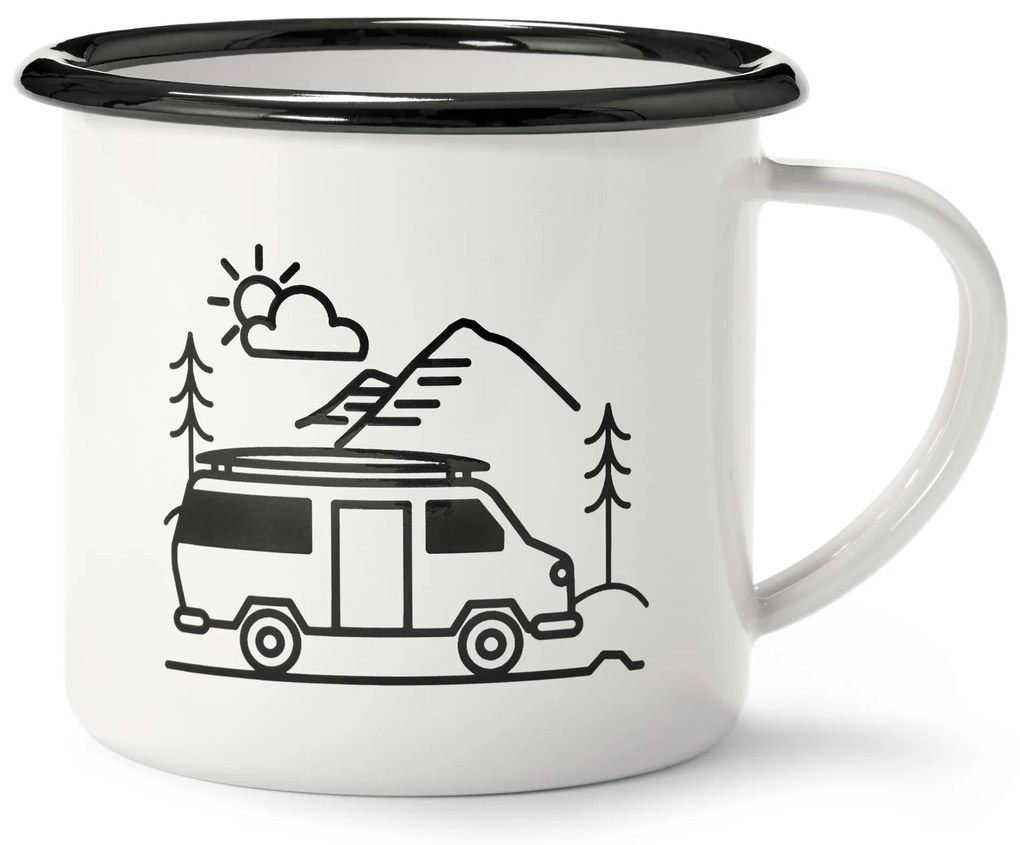 Smaltovaný hrnček na kávu, 380 ml