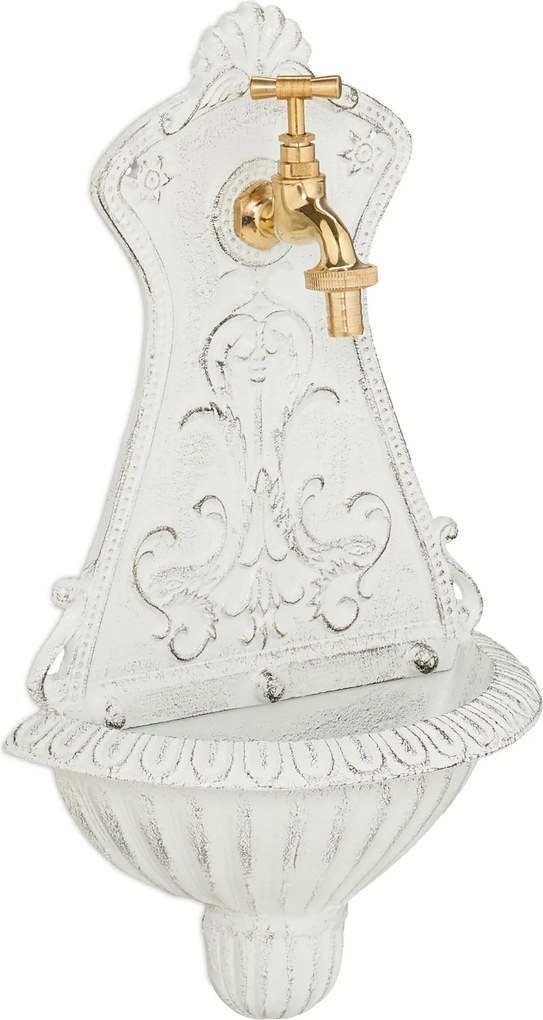 Starožitná nástenná fontána 42cm RD50830, biela