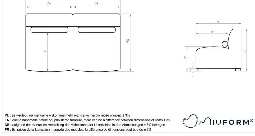 Biela pohovka 152 cm Flex Felix – Miuform