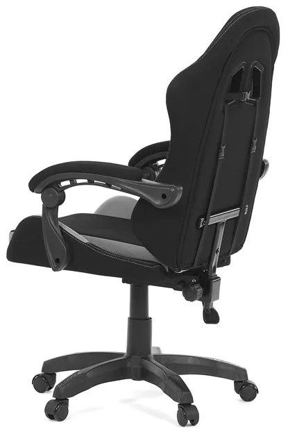 Autronic BONTEC Herné kreslo, synchrónny mechanizmus, čierna látka, KA-R209 GREY Farba: Čierna