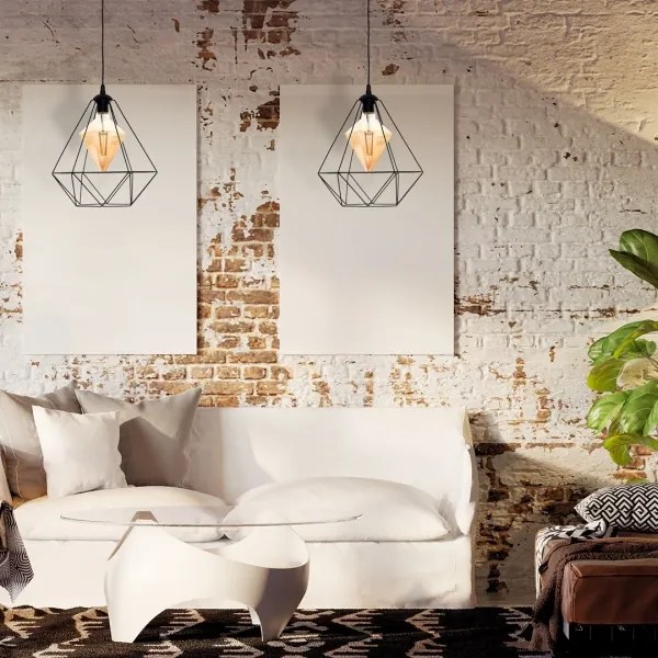 LED Luster na lanku ALAMBRE 1xE27/4W/230V čierna