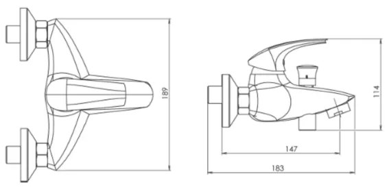 Novaservis - Vaňová batéria METALIA lesklý chróm