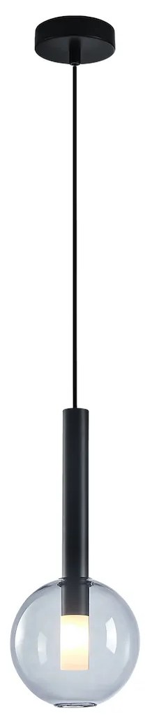 Závesné svietidlo Niko, 1x transparentné sklenené tienidlo, (fi 15cm), b