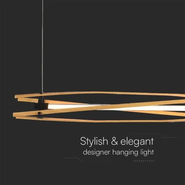 LED Luster na lanku LED/15W/230V 3000K hnedá