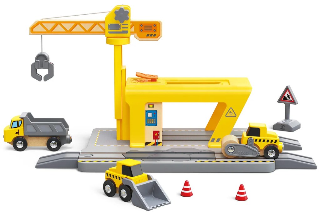 Vláčikodráha - Železničná súprava so žeriavom - 14 ks