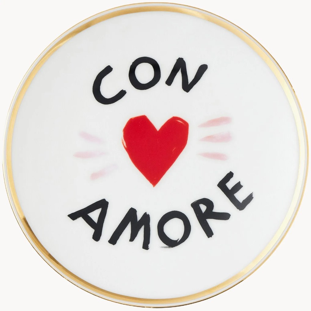 Ručne vyrobený porcelánový dezertný tanier Con Amore