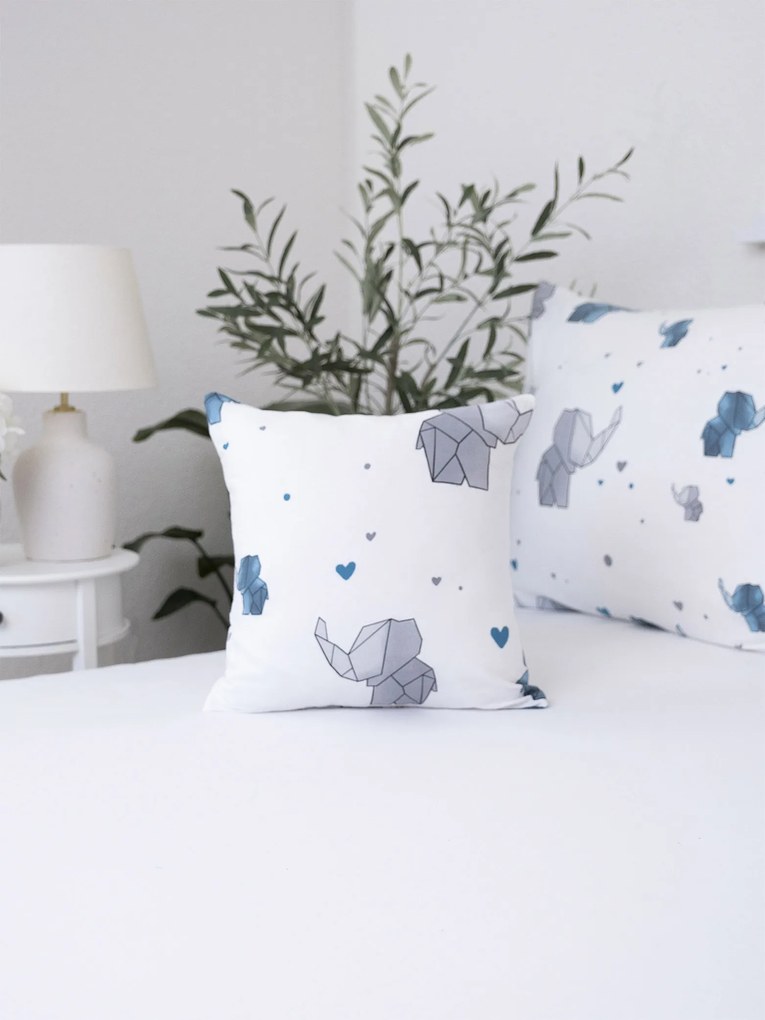 Bavlnená obliečka na vankúš Renforcé 40 × 40 cm - Slony