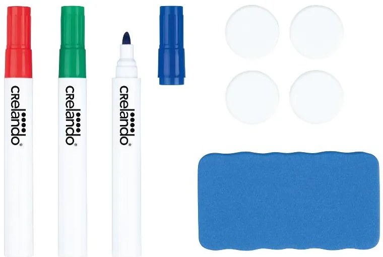 crelando®  Magnetická biela tabuľa + Príslušenstvo k magnetickej tabuli  (800010536)