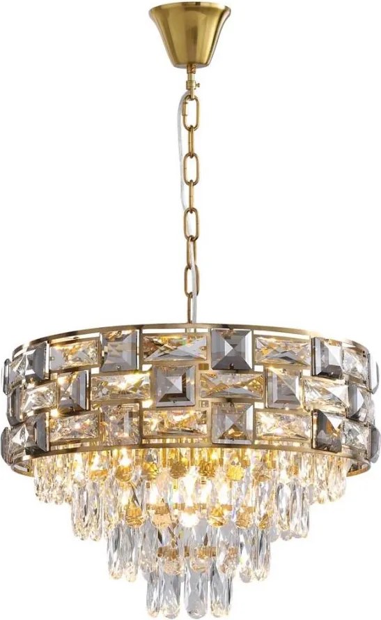 Luster na reťazi LUXURIA 9xE14/40W/230V zlatá