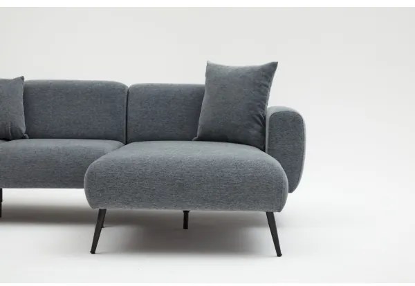 Rohová sedacia súprava do tvaru L PISA, sivá, pravé prevedenie