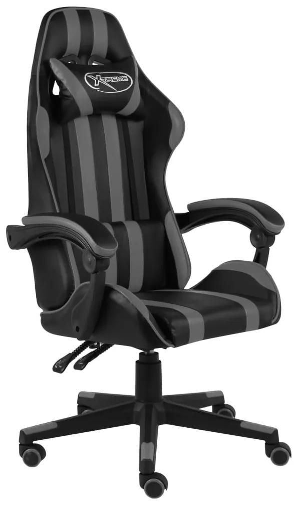 Herná stolička čierna a sivá umelá koža