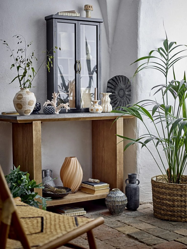 Bloomingville Sklenená váza Kanji Nature 30 cm