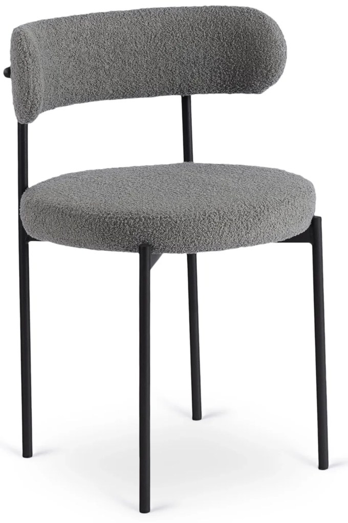 Jedálenská stolička TULSA sivá boucle tkanina