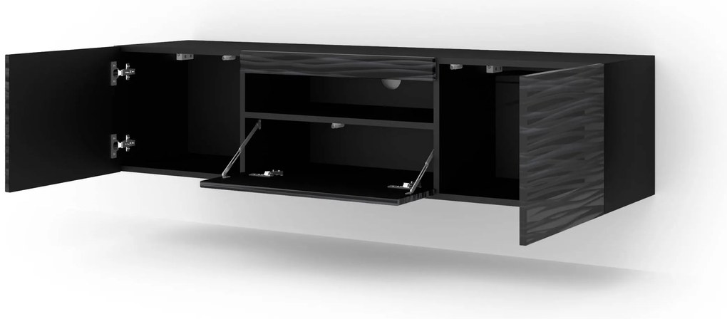 TV stolík/skrinka Aurora 150 (sahara čierna). Vlastná spoľahlivá doprava až k Vám domov. 1124865