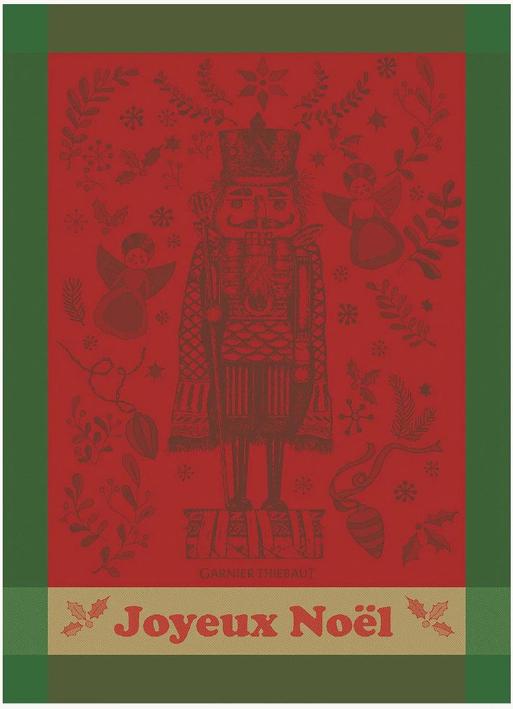 Žakárové kuchynské utierky Casse Noisette Noel Rouge, 4 ks