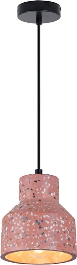 Klausen 111038 - Luster na lanku RESIN 1xE27/11W/230V ružová/čierna