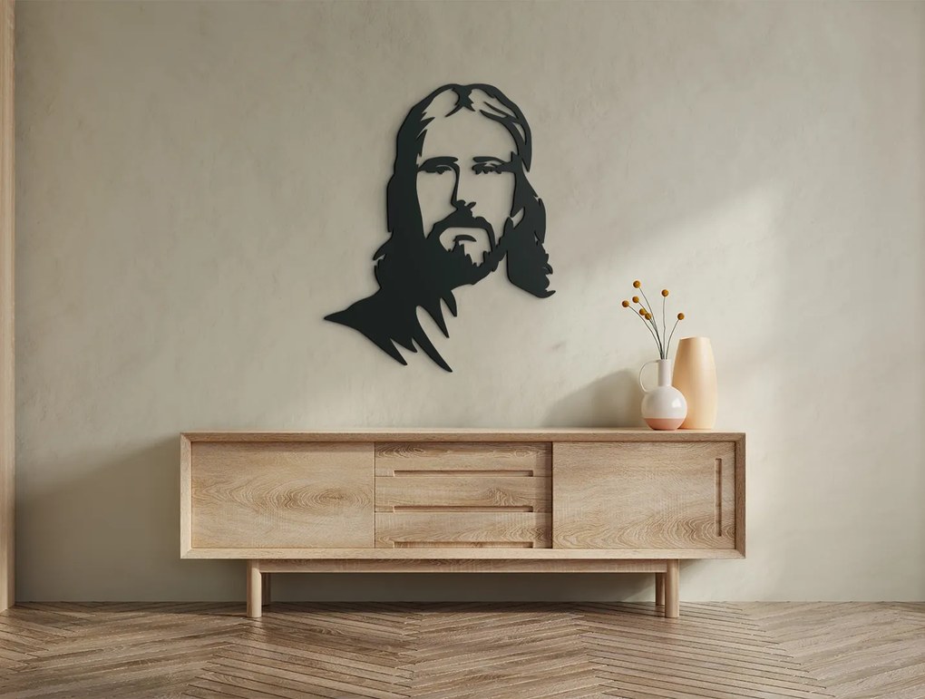 drevko Drevená nálepka na stenu Ježiš Rozmer obrazu: 44,5 x 35,5 cm, Farba dekorácie: Čierna