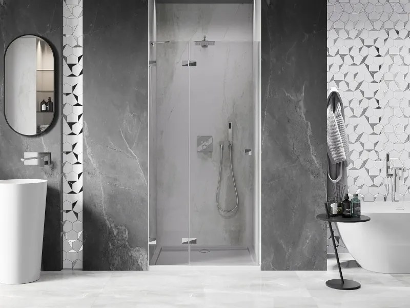 Mexen, Mexen Lunar výklopné sprchové dvere ľavé 85 cm, transparentné, chróm - 834-085-000-01-00-L
