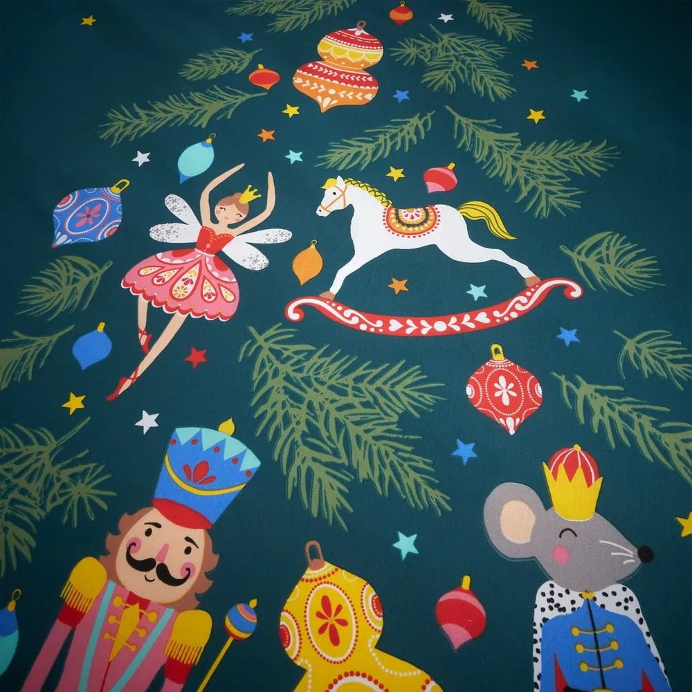 Tmavozelené obliečky na dvojlôžko/predĺžené 200x200 cm Nutcracker – Catherine Lansfield