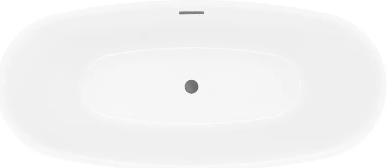 Mexen Luvo Slim, voľne stojaca vaňa 170 × 75 cm, biela lesklá, grafitový prepad, 52801707500-66