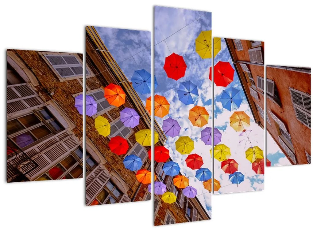 Obraz farebných dáždnikov (150x105 cm)