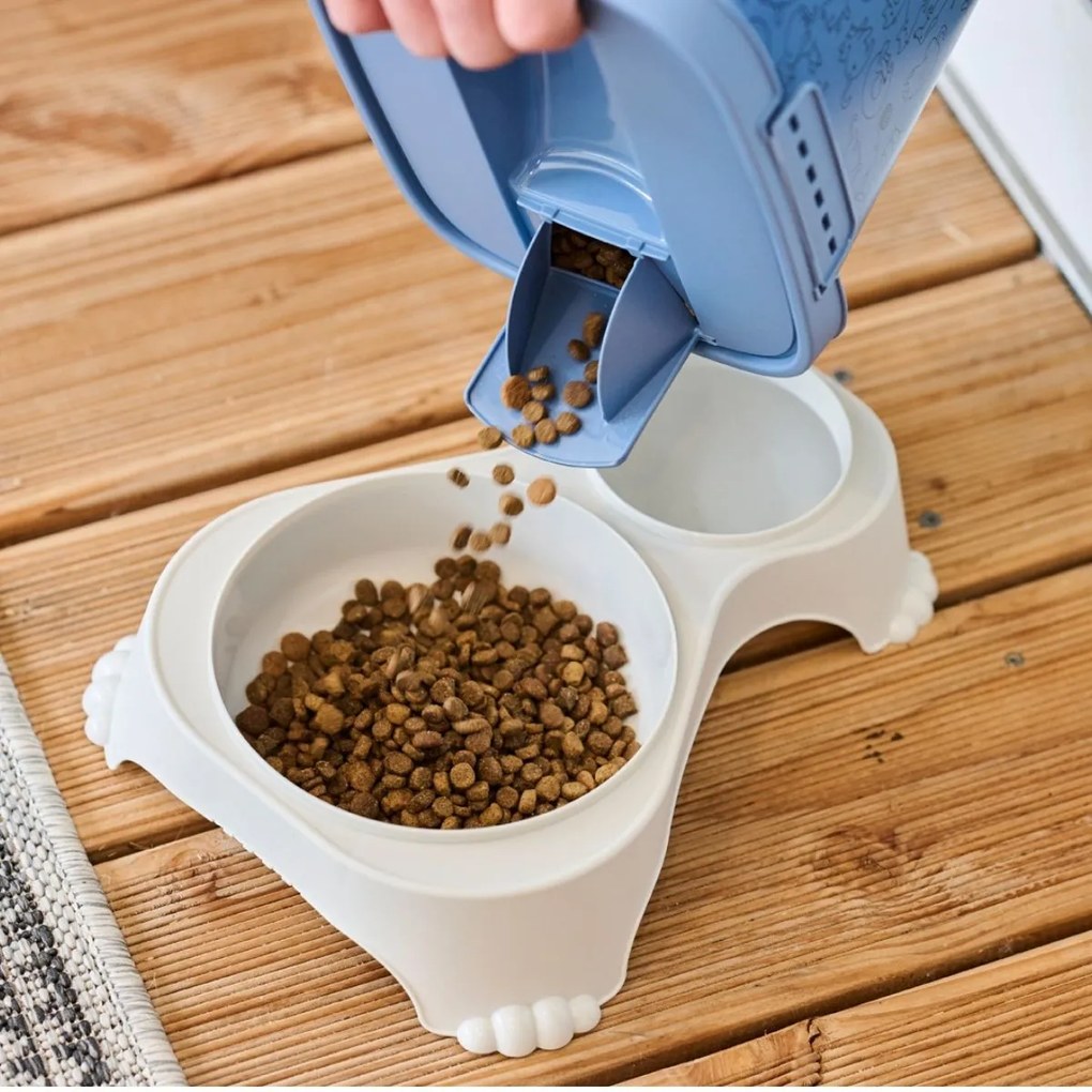 Rotho Miska na krmivo a vodu pre psov a mačky, dvojitá s vekom, SALLY - krémová