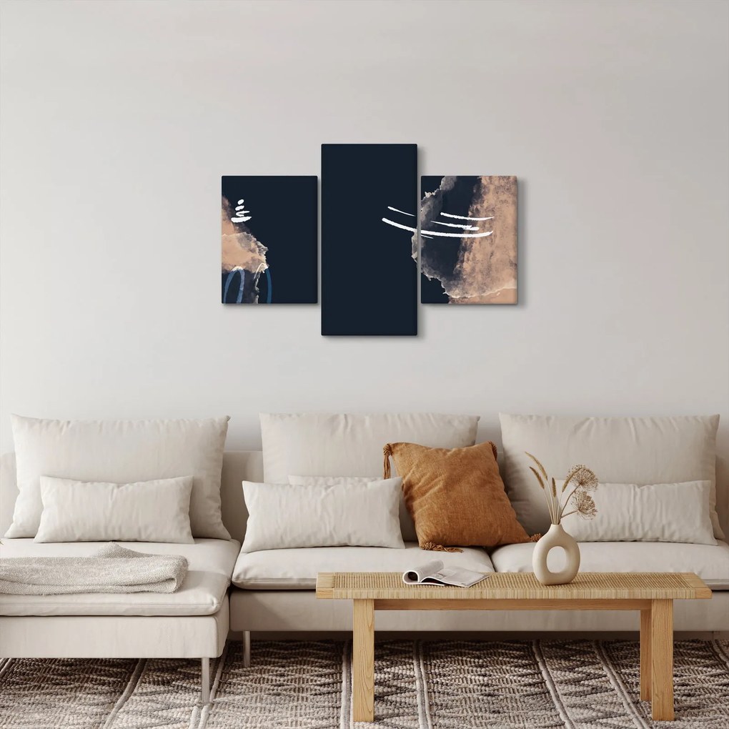 Obraz - Tmavomodrá abstrakcia (90x60 cm)