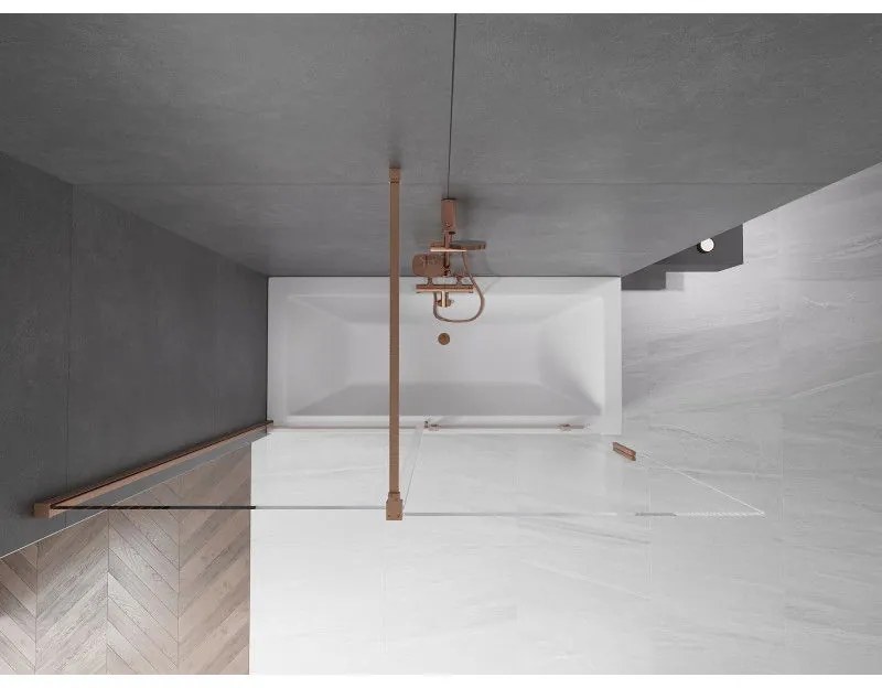 Mexen Velar, 2-krídlová posuvná vaňová zástena 160 x 150 cm, 8mm číre sklo, medená matná, 896-160-000-01-65