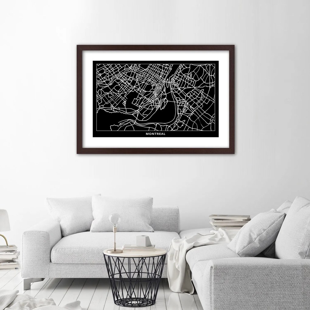 Gario Plagát City plan Montreal Farba rámu: Bez rámu, Rozmery: 30 x 20 cm