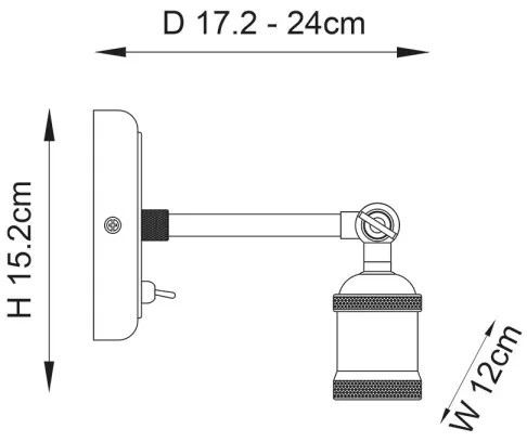 Endon 97245 - Nástenné bodové svietidlo HAL 1xE27/10W/230V mosadz