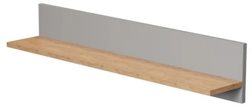 Nástenná polica DENVER 100 cm sivá/dub hickory
