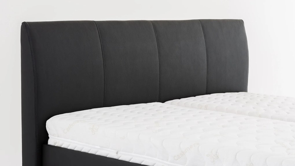 DREVONA® Manželská posteľ 180x200 SONIA, čierna koženka Eternity 14