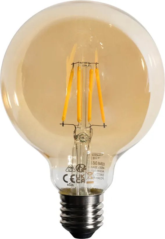 Sada 5 E27 3-stupňová stmievateľná LED žiarovka Zlatá G95 4W 450 lm 2700K