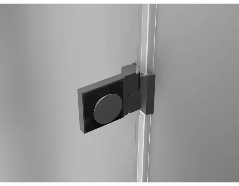 Mexen Lunar-B, L Otočné pravé sprchové dvere 145 cm, 8mm číre sklo, grafitový profil, 832SL-145-050-95-00-P