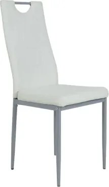 Jedálenská stolička Kim, biela ekokoža%