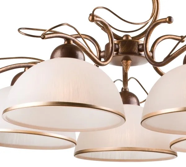 Luster na reťazi COBRA 5xE27/60W/230V bronz/patina