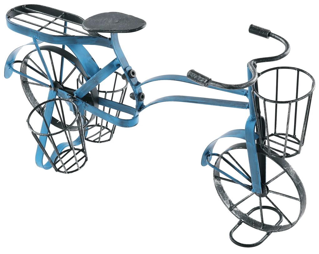 Kondela Retro kvetináč v tvare bicykla, čierna/modrá, ALBO