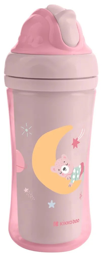 Hrnček so silikónovou slamkou 220ml 8m+ Moony me Pink